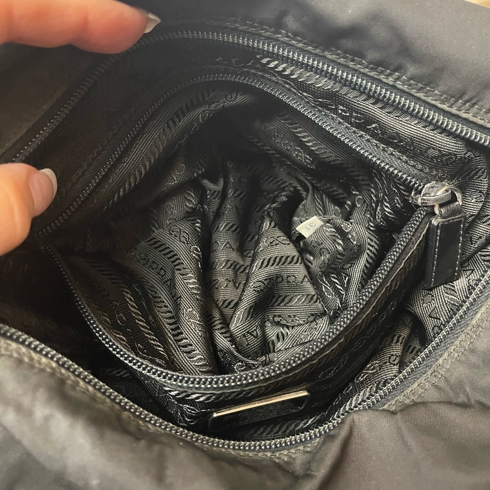 PRADA Vela Sport Tessuto Nylon Leather Shoulder Cross Body Bag Black - Picture 12 of 13